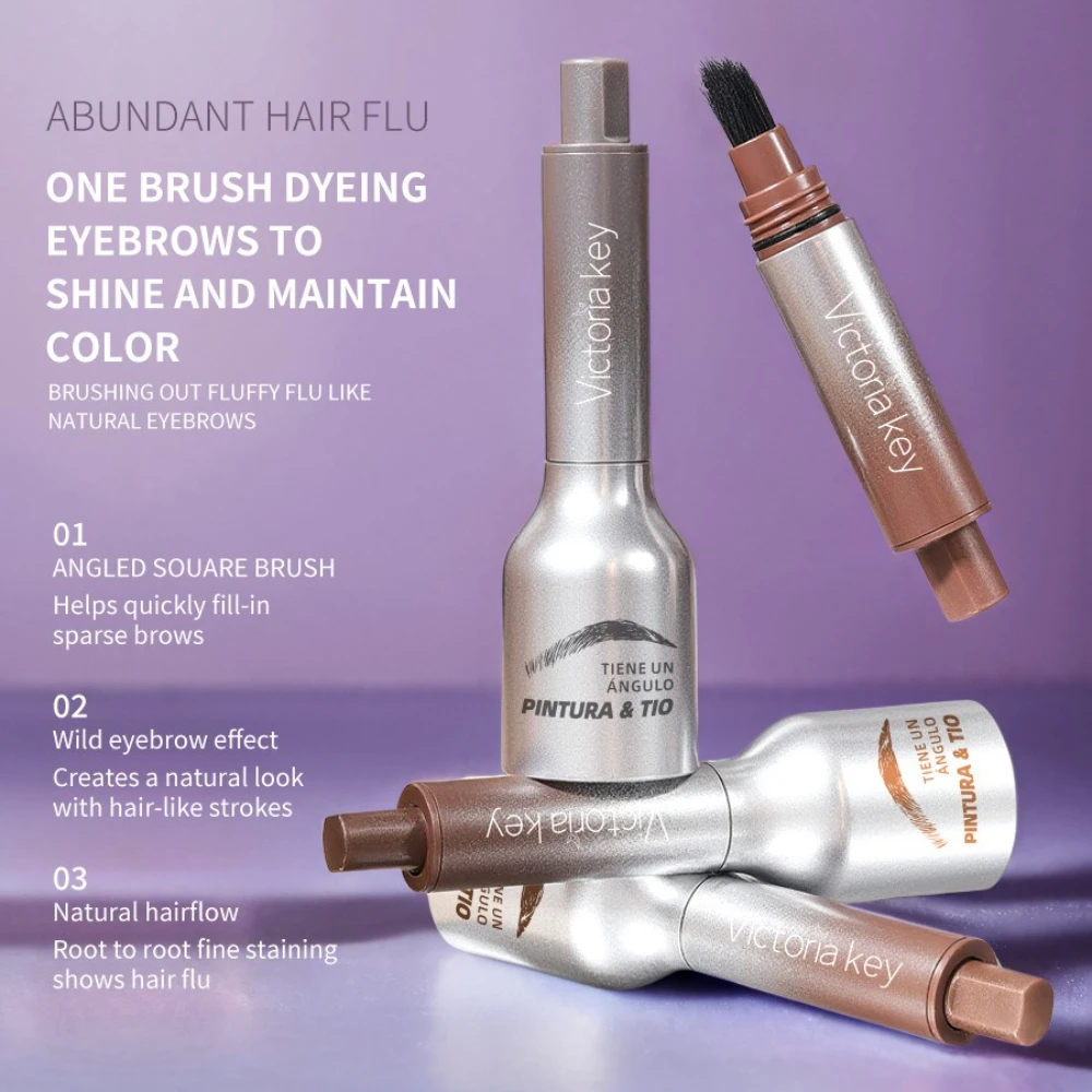 Crema tinta per sopracciglia impermeabile a lunga durata con pennello Tipo a prova di sbavature Penna colorante per sopracciglia Anti sbavature e impermeabile