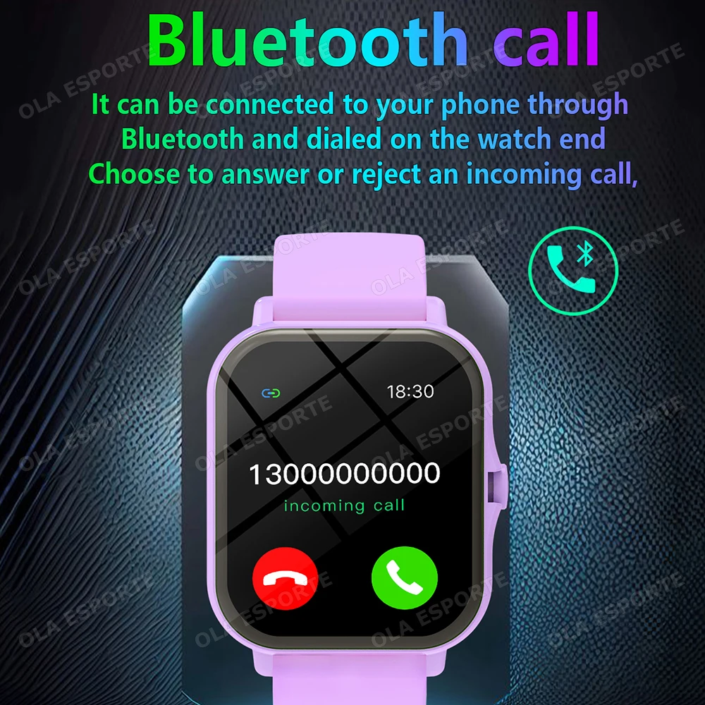 Relógio Inteligente 2026 com Tela Colorida de 1,83 Polegadas, Chamadas Bluetooth, Monitoramento de Oxigênio/Pressão Sanguínea, Novo para Mulheres e Homens