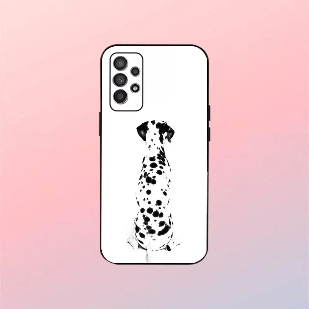 かわいいダルメシアン犬電話ケース、サムスンギャラクシー A13、A21s、A22、A31、A32、A52、A53、A71、A80 用、ソフトブラックシェル