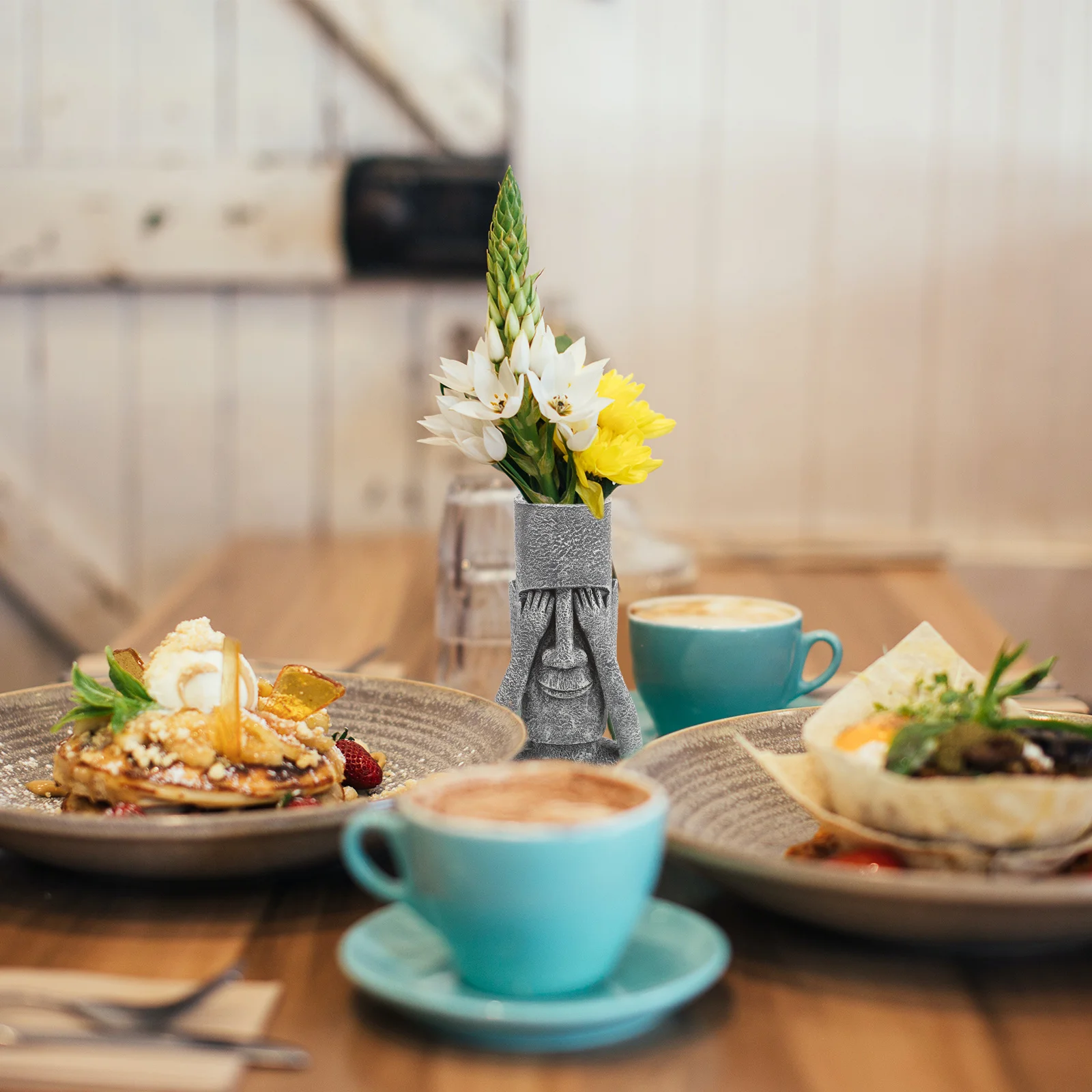 

1Pcs Resin Vase Unique Home Decor Creative Flower Vase Non-Slip Container Practical Aesthetic Gift Resin Craft