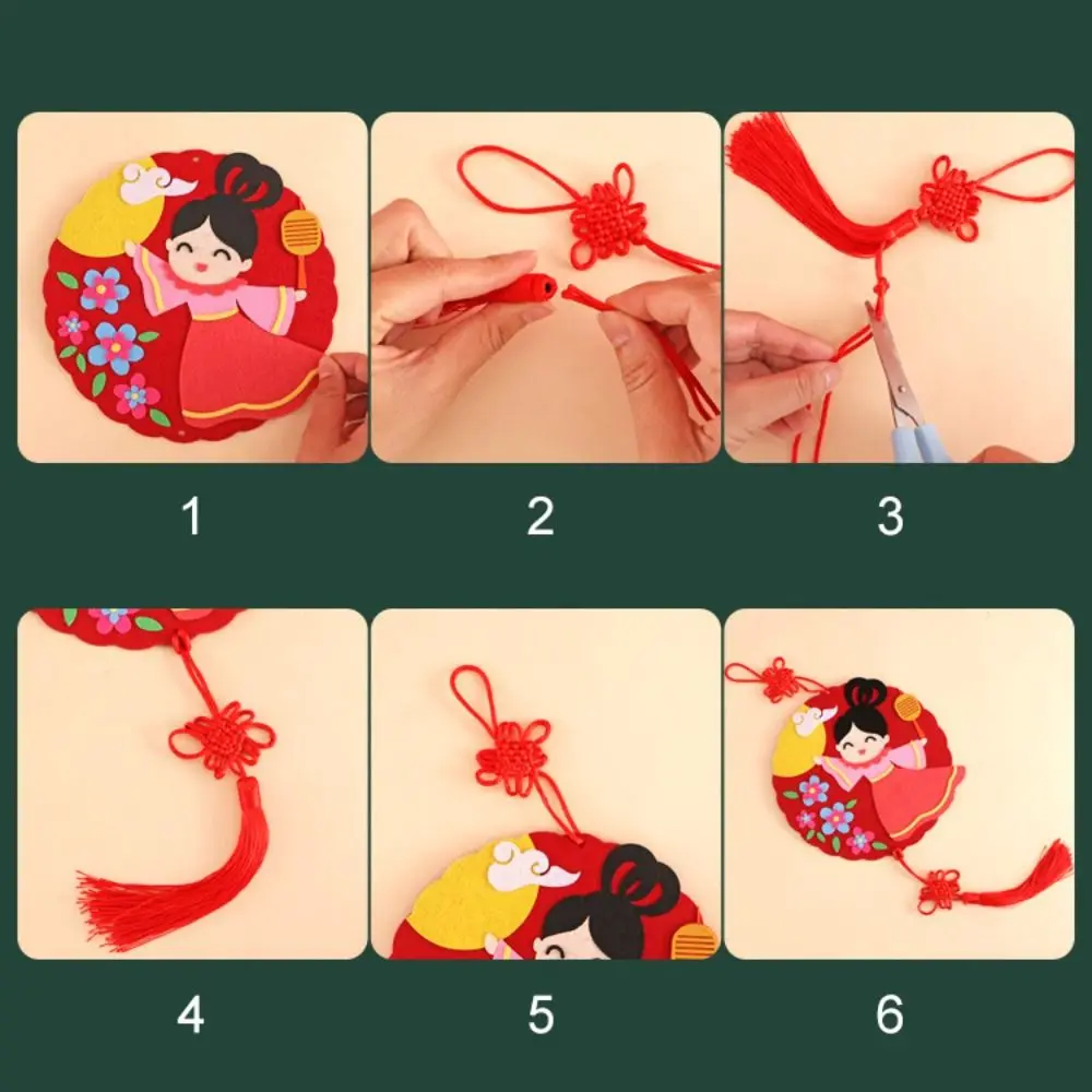 Vliesstoff DIY Mitte Herbst Festival Dekoration Kaninchen Mond handgemachte chinesische Stil Anhänger Quaste Segen