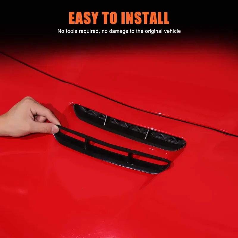 

For Chevrolet Corvette C6 2005-2013 ABS Black Car Hood Front Air Inlet Frame Cover Trim Car Accessories(Replacement Parts)