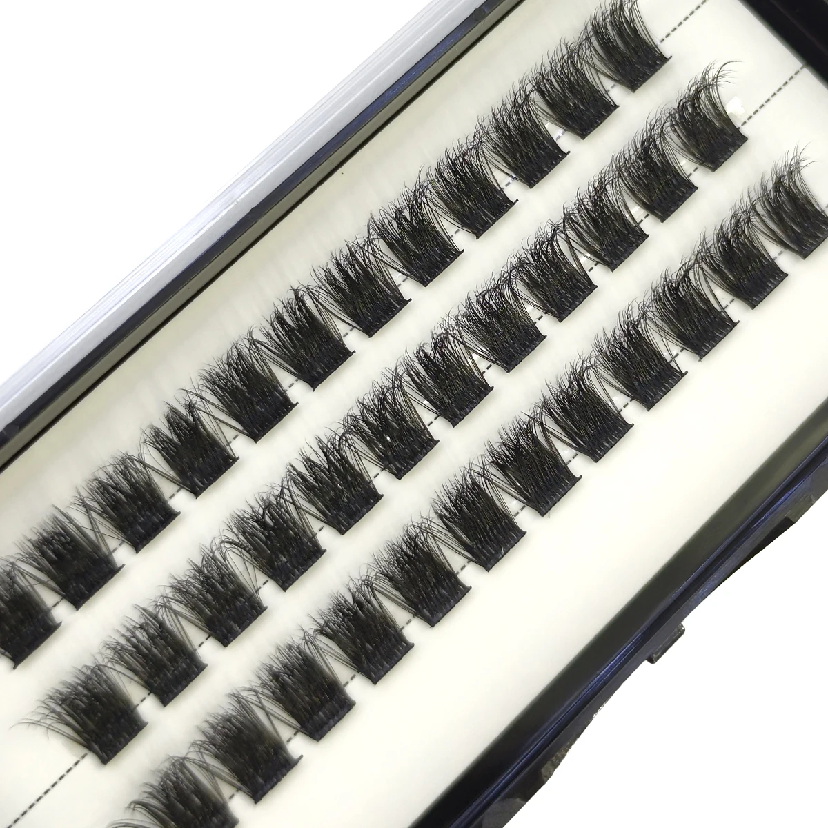 NEU 3 Reihen natürliche Wimpernverlängerung 8-16mm flauschige Nerzwimpern 3D Russland Einzelwimpern-Cluster Make-up-Tools Wimpern Cilia