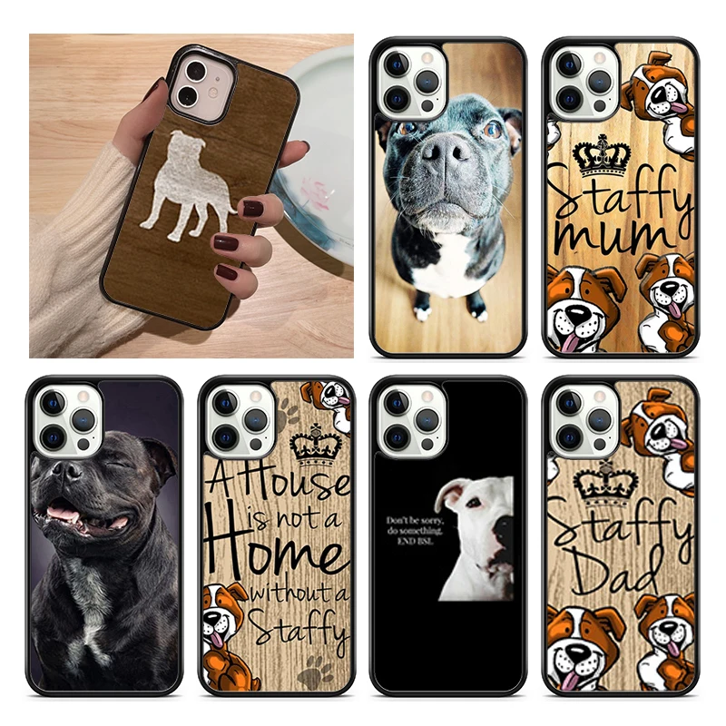 Funda de teléfono Staffordshire Bull Terrier Staffy Dog para iPhone 15 Pro MAX 16 Plus 14 XR XS 11 12 Mini 13
