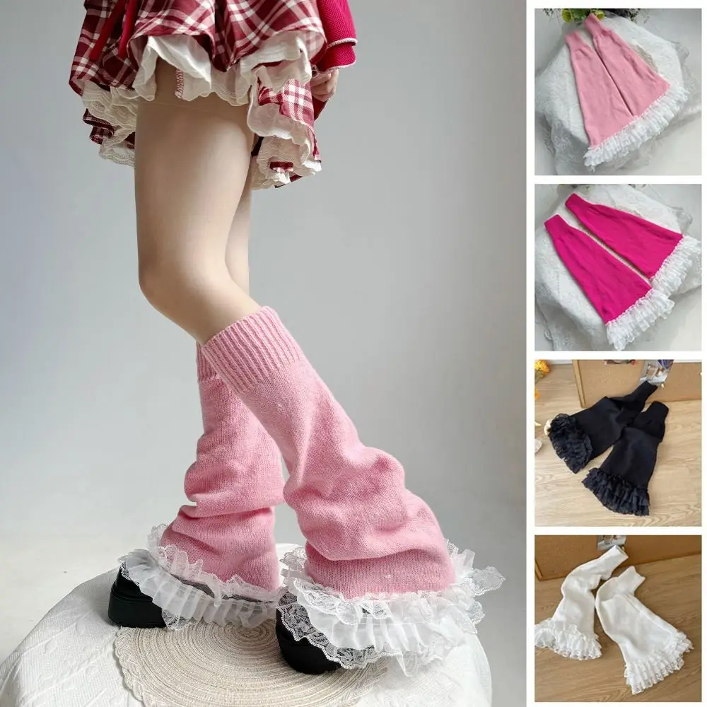 

Fashion Ballet Style Lace Leg Warmers JK Sweet Elephant Leg Socks Pile Socks Y2k Lolita Boots Cover Student
