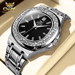 OPK 8145 Men's Watch Classic Retro Design Waterproof Stainless Steel Watch Luxury Brand Quartz Men's Watch