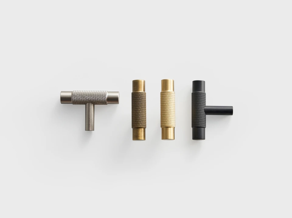 Nurlin Solid Brass Nickel Brushed Silver Knurled Classic Luxury kitchen Knobs Furniture Door Handle Available In Multiple Sizes