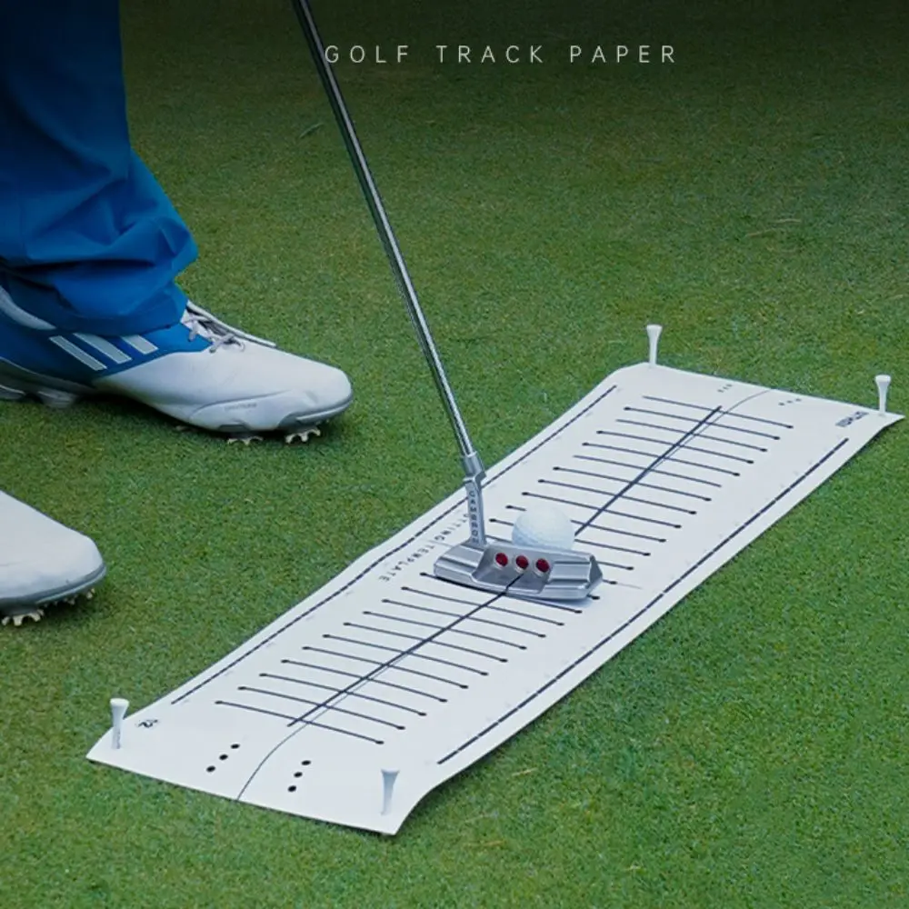 15 Degree Golf Putting Mat Putting Green Pad Aiming Line Golf Track Paper Improving Skills Hitting Practice Golf Training Aids