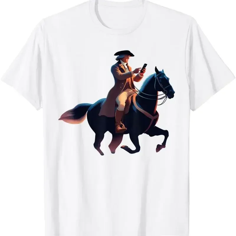 Paul Revere Texting On His Famous Ride T Shirt