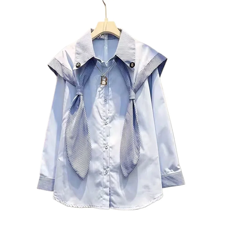 

2026 New Europe Station Shirt Coat Women Candy-Colored Shawl Collar Shirts Plus Size Fashion Long Sleeve Blouse Tee Shirts Top