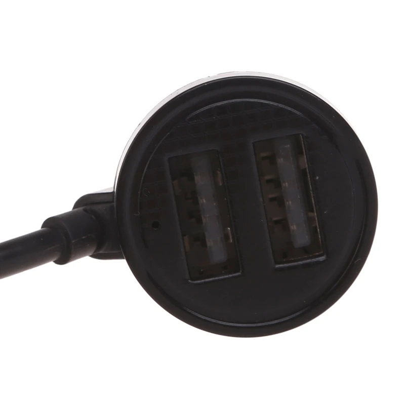 Chargeur voiture USB à double port avec câble DC5,5x2,1 mm, entrée DC12V-35V