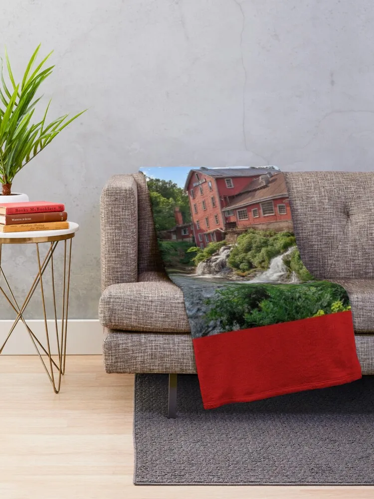 The Historic Clifton Mill Throw Blanket Beautifuls Cute Picnic for winter Blankets