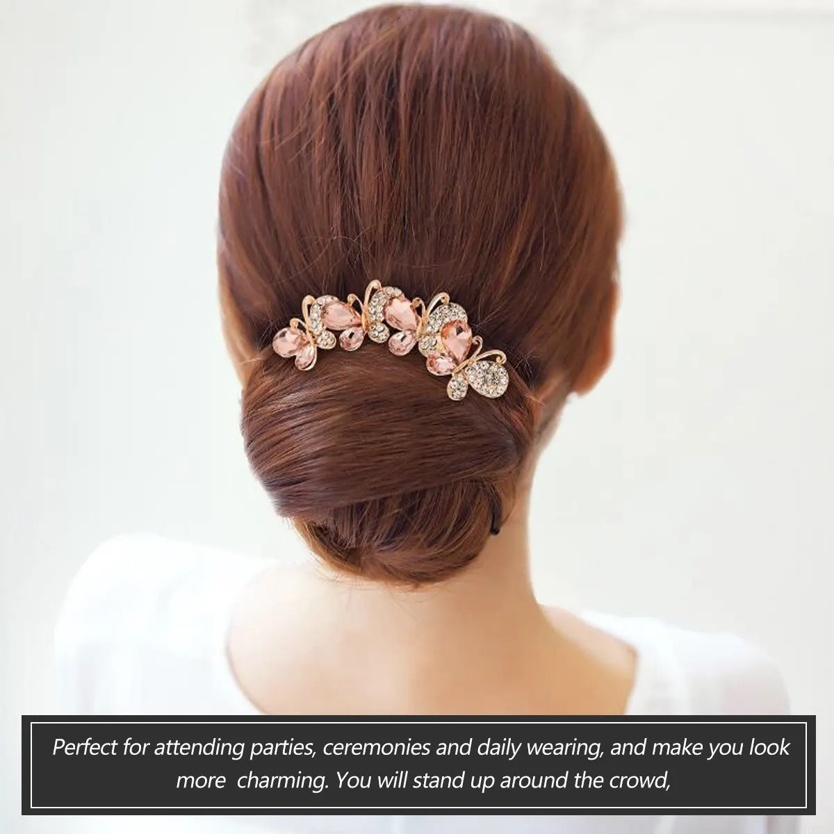 

Заколка для волос «Бабочки» с водными стразами, винтажная, в китайском стиле Ханьфу, для легкого создания пучка, для вечеринок и торжеств