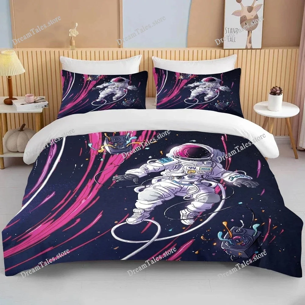 

10 Sizes Space Astronaut Bedding Set Queen King Single Cartoons Duvet Covers with Pillowcase Bed Cover Sets for Boys Girls
