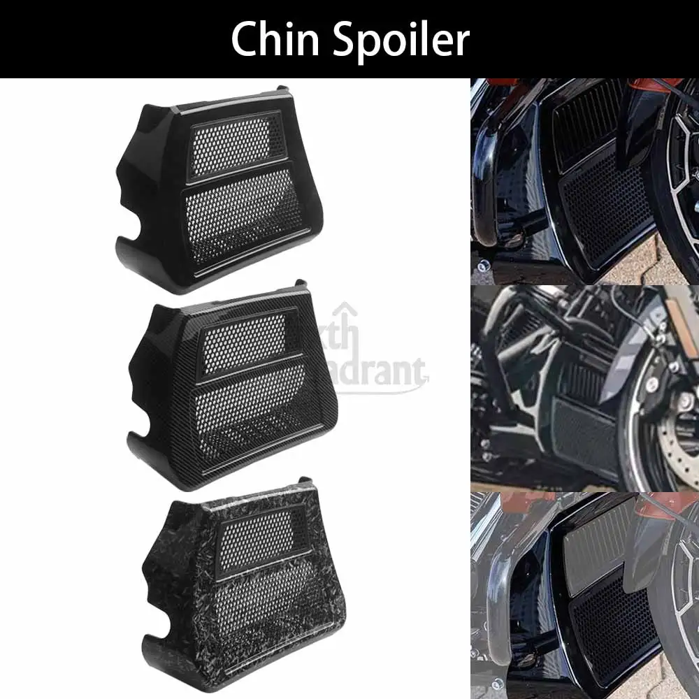 Motorcycle Gloss Black Front Chin Spoilers Lower Fairing Cooler Radiator Cover For Harley CVO Road Glide ST FLTRXSTSE 2024-2025