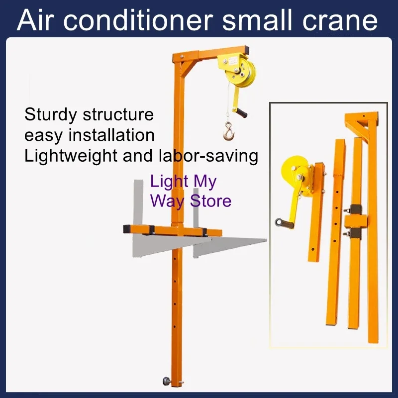 Imagem -06 - Guindaste Pequeno Manivelado à Mão Suporte de Elevação Máquina Externa do Condicionador de ar Reparo do Guindaste Máquina de Elevação Portátil