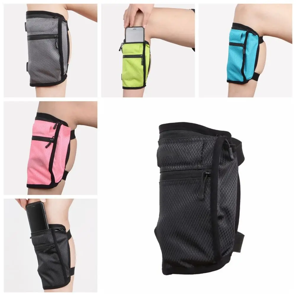 Bolsa de nailon para la pantorrilla al aire libre, bolsa impermeable, elegante, billetera para la pierna, ligera, ajustable, almacenamiento para el teléfono, Fitness