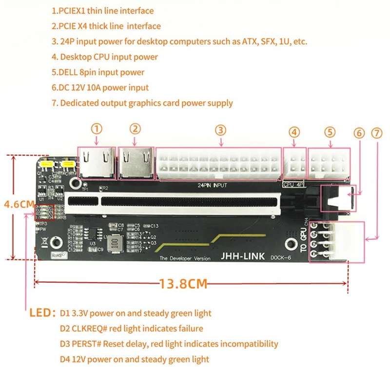 Accesorios de soporte de tarjeta gráfica externa M.2 WIFI con Cable elevador Pcie 3,0 4X PCI-E X4 para ITX STX NUC VEGA64 Gtx1080ti