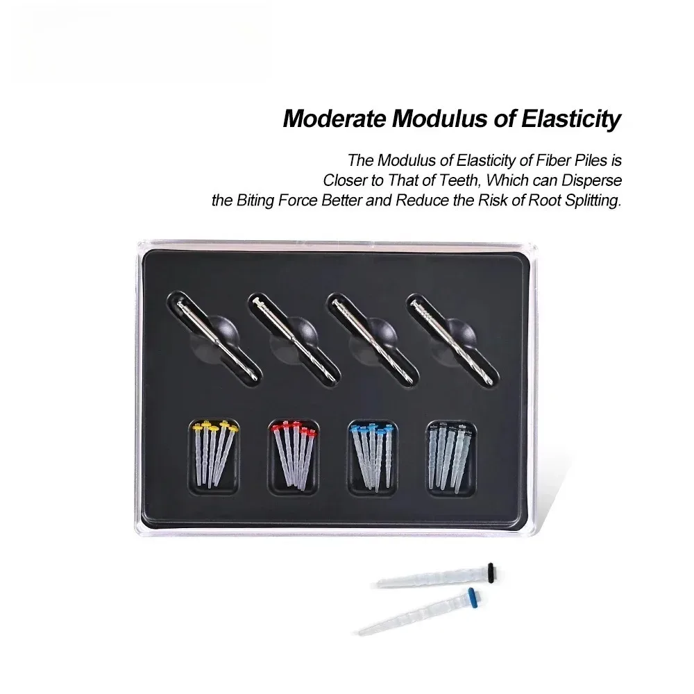 SYJH Screw Type Dental Fiber Post Kit 60Pcs/3Box Quartz Glass Resin Posts with Drills for Root Canal Restorative 5 Packag Styles