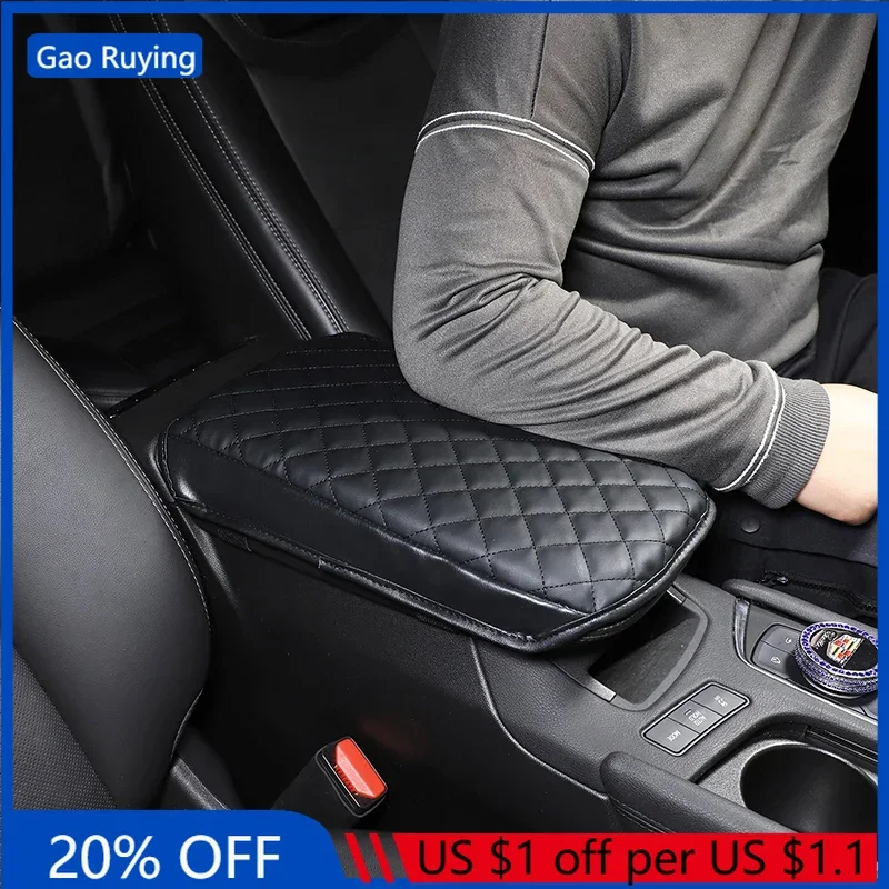 

Gao Ruying For Cadillac XT6 Leather Black Car Center Console Armrest Box Cover Mat Trim Interior Car Accessories