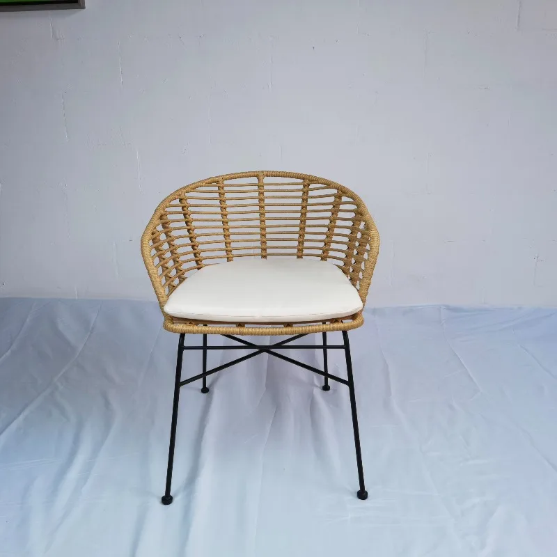 

Modern Design Durable Steel Rattan Dining Chair Cafe Restaurant Villa Park Living Room Courtyard Hotel Apartment Use