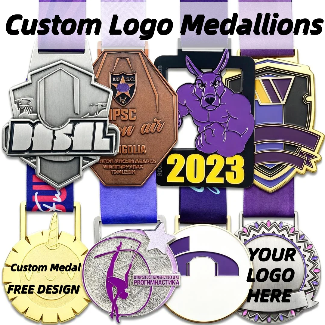 Custom Logo Medallions Custom Personalized Cheap Honor Award Metal 3D Gold Plated Sports Competition Medal with UV Printing