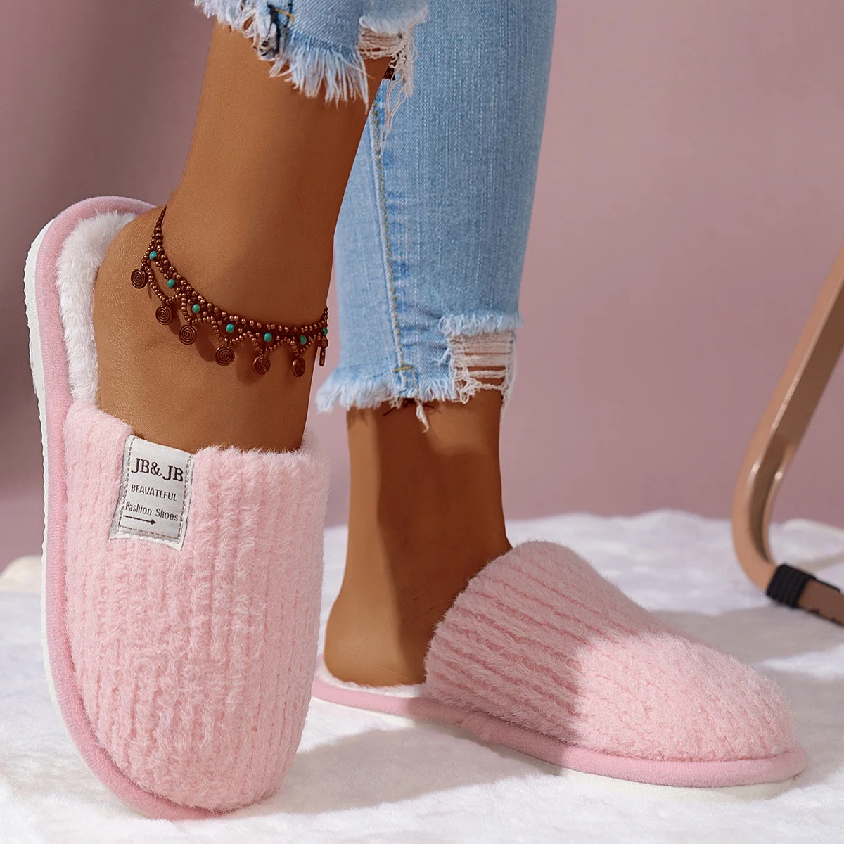 

Осенне-зимние домашние тапочки для женщин и мужчин, теплые нескользящие домашние тапочки на плоской подошве, теплая плюшевая обувь для пар, шлепанцы, Zapatillas Mujer