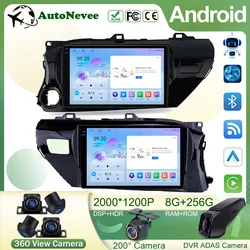 차량용 스테레오 멀티미디어 라디오 유닛 플레이어, GPS 무선 카플레이, 도요타 Hilux Revo LHD RHD 2015-2020, 안드로이드 13