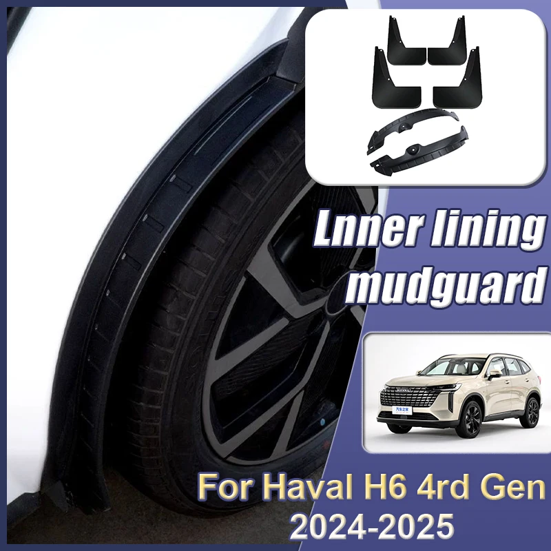 

Auto Mud Flaps For Haval H6 4rd Gen 2024 2025 Mudguards MudFlaps Black Front Rear Wheel Liners Fender Mud Guard Car Accessories