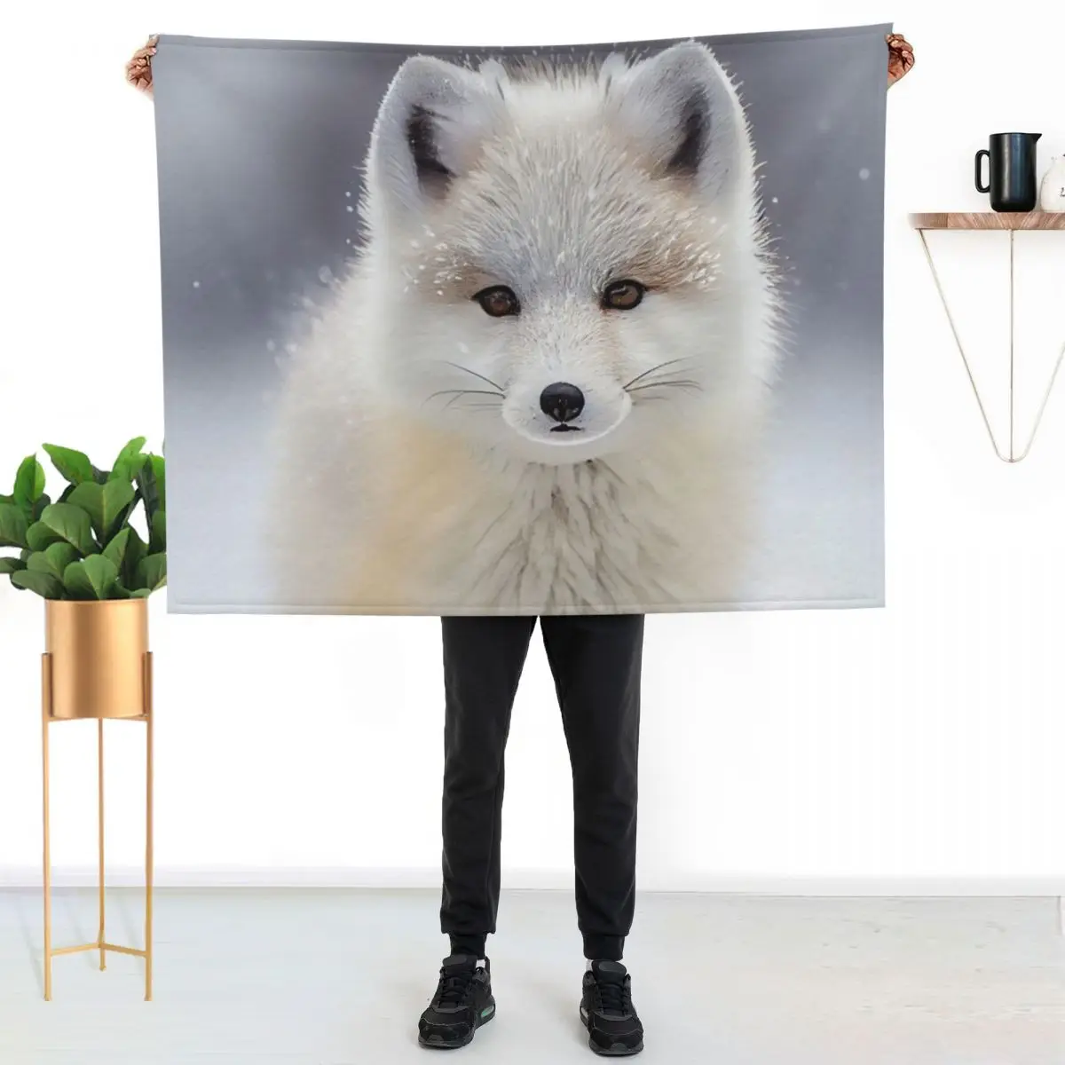 Artic Fox Lover Christmas Gift Series Throw Blanket Personalized Gift Winter beds Sofa Throw manga Picnic Beautifuls Blankets