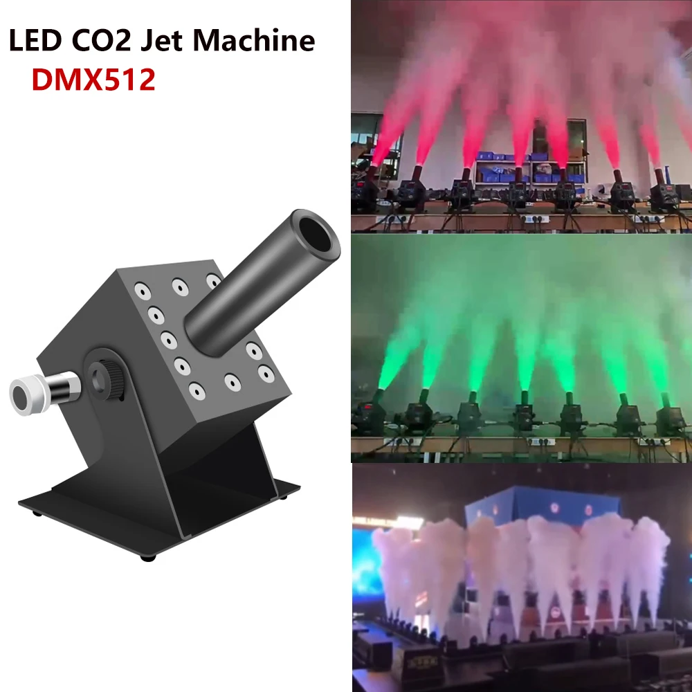 canhao controle de potencia cyro blaster led co2 jet maquina angulo ajustavel sem gelo maquina seum nevoeiro dj stage efeito spray dmx512 co2 01