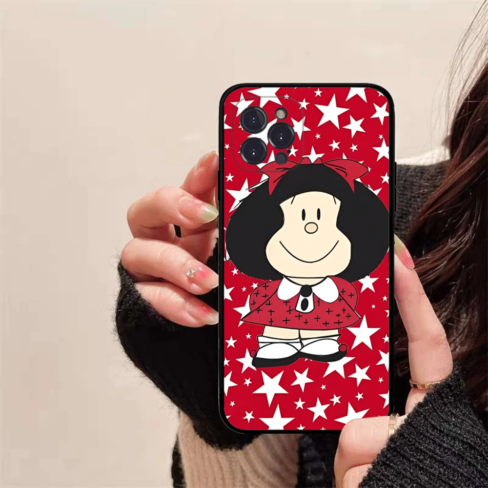 M-Mafalda Cartoon Phone Case for iPhone 15 8 7 6 6S Plus X SE 2020 XR XS 14 11 12 13 Mini Pro Max Mobile Case