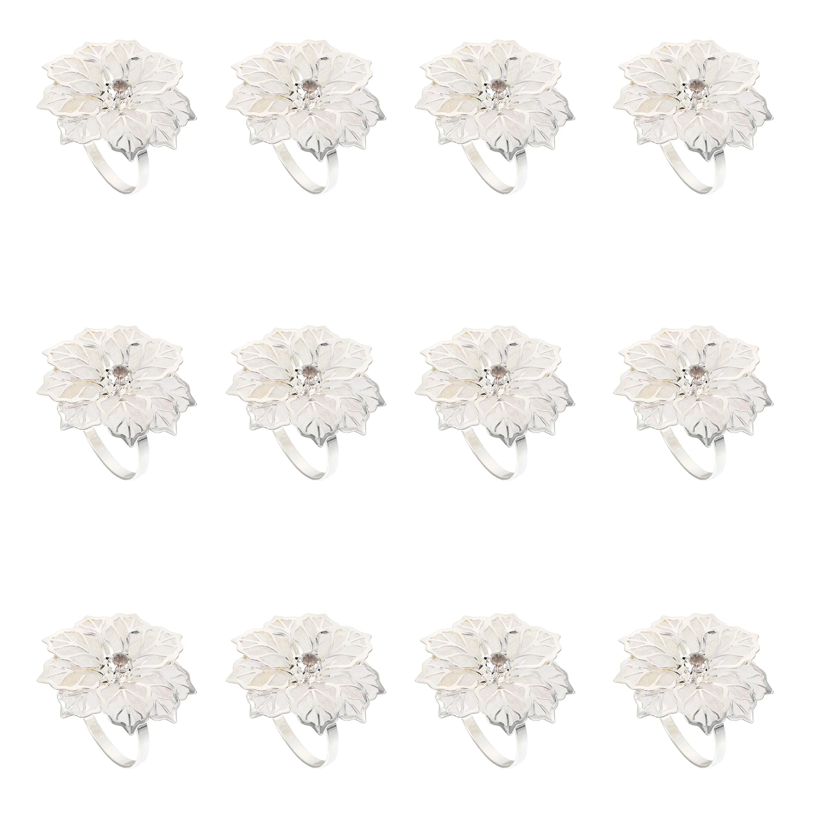 

12 Pcs Rings Metal Mesh Decorative Buckles for Table Decors Party Home Tableware Accessories Festive Dinner Decors