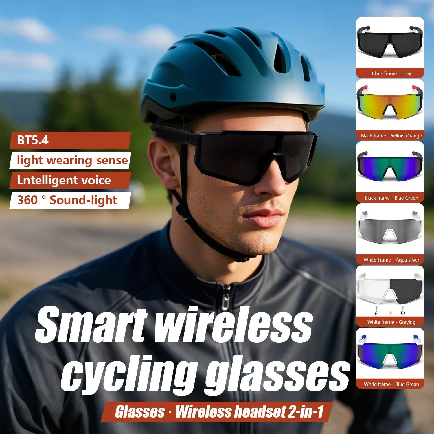 

Bestseller QY-pro01 Outdoor Sports Cycling Bluetooth Sunglasses UV Protection Music and Call Smart Glasses