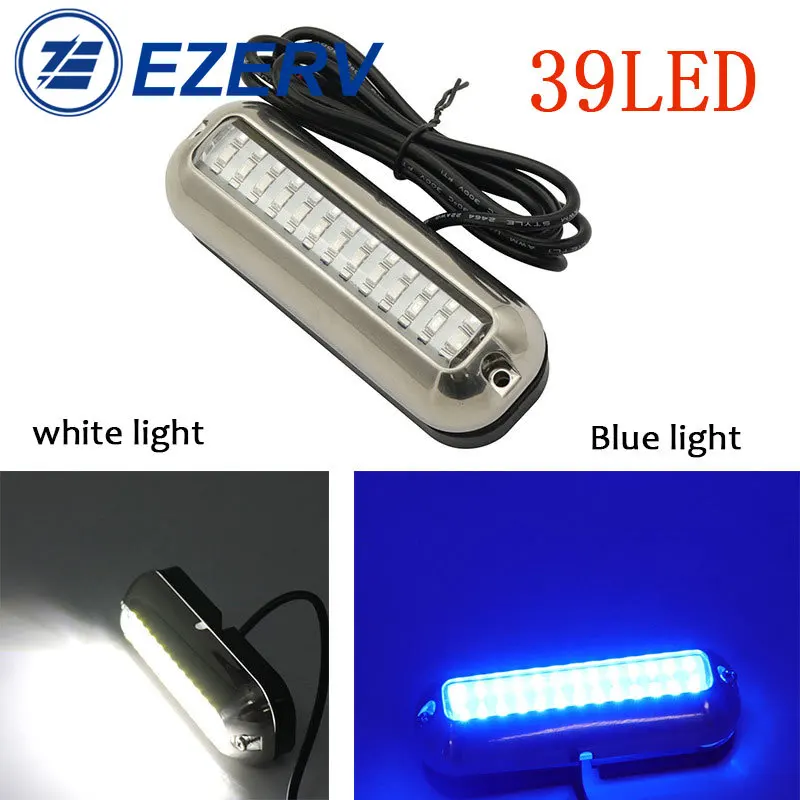 

New RV 39LED boat Refit Lighting 10-30V Ship Bottom Light Waterproof IP68 Stainless Steel Housing camper vessel accessories