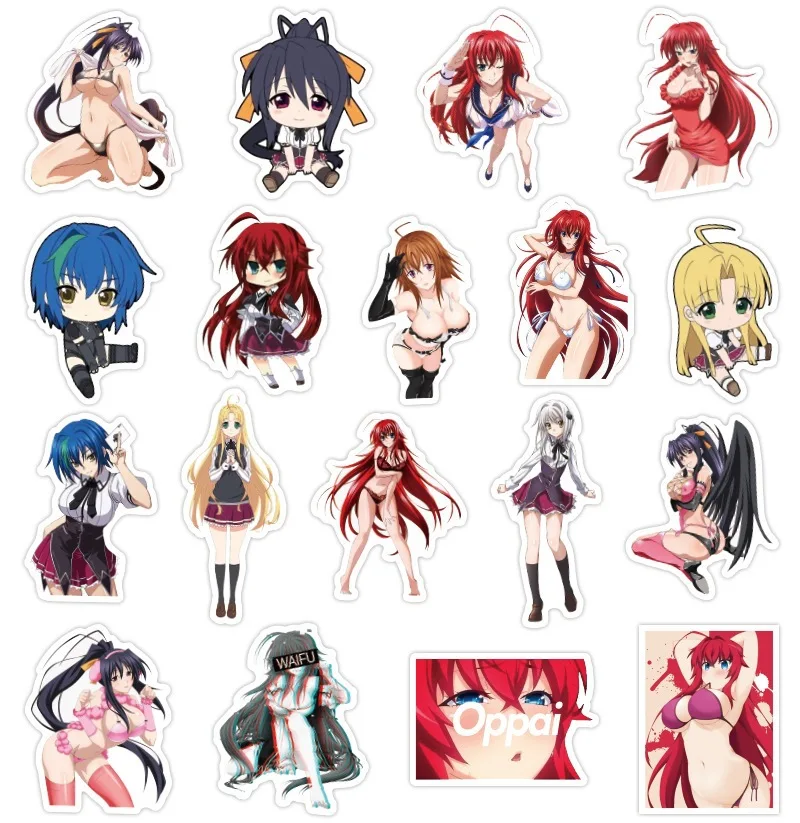 10/50PCS  High School DXD Anime Stickers Graffiti For Laptop Luggage Phone Skateboard Cup Hentai Sexy Girl Sticker Waifu Decal