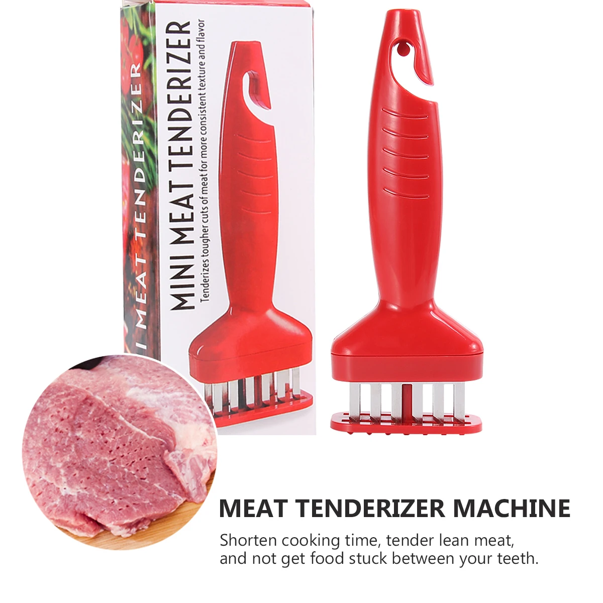 

Professional Steak Tenderizer Meat Loosening Tool Multifunctional Kitchen Gadgets Stainless Steel Prong Hook Shape Cover