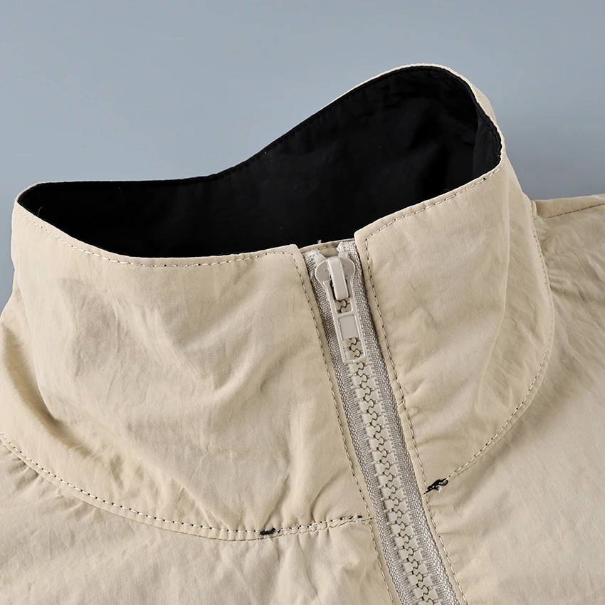 Linad Street Chic Khaki Stand Collar Zipper Jackets 2026 Casual Long Sleeve Outerwear Female Fashion Loose Coats For Woman New 120 S7fb76bfbf0964feaa368303525ae4170l