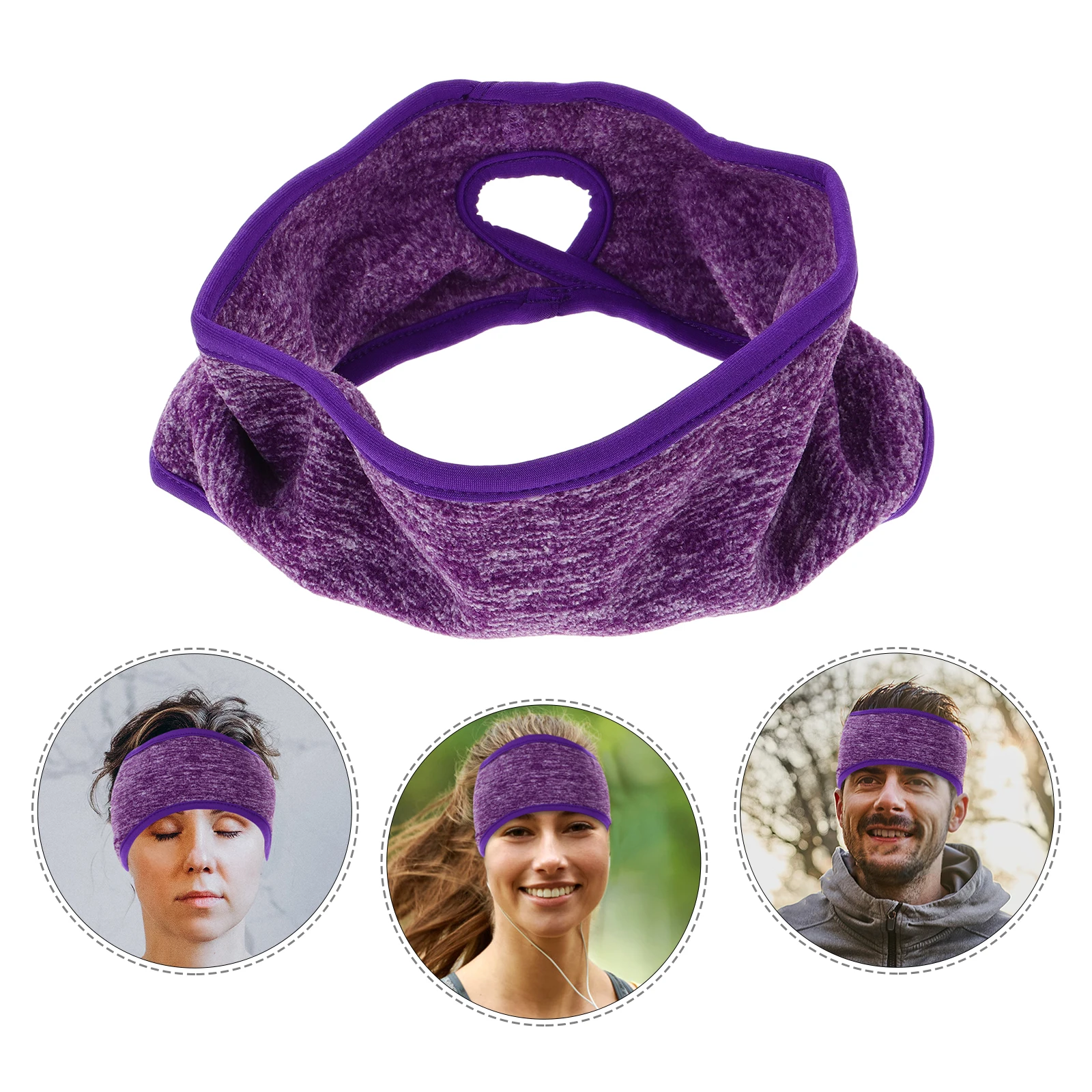 

Warm Headband Ear Muffs for Winter Men Bandanas Purple Polar Fleece Warmers Man