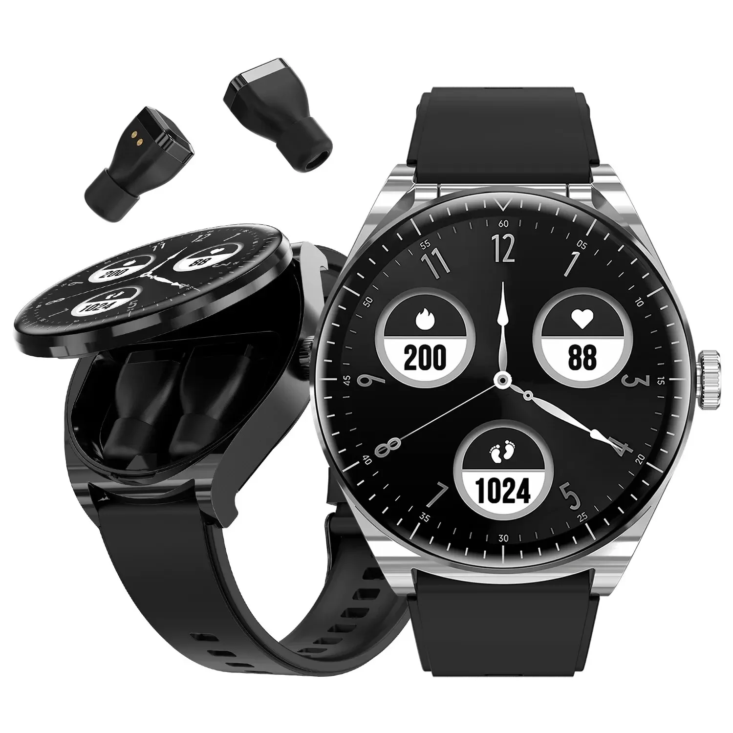 New TWS Earphone Smart Watch - NFC, Fitness Tracker, Health Monitoring, Bluetooth Wireless Headset, Sports Modes & More