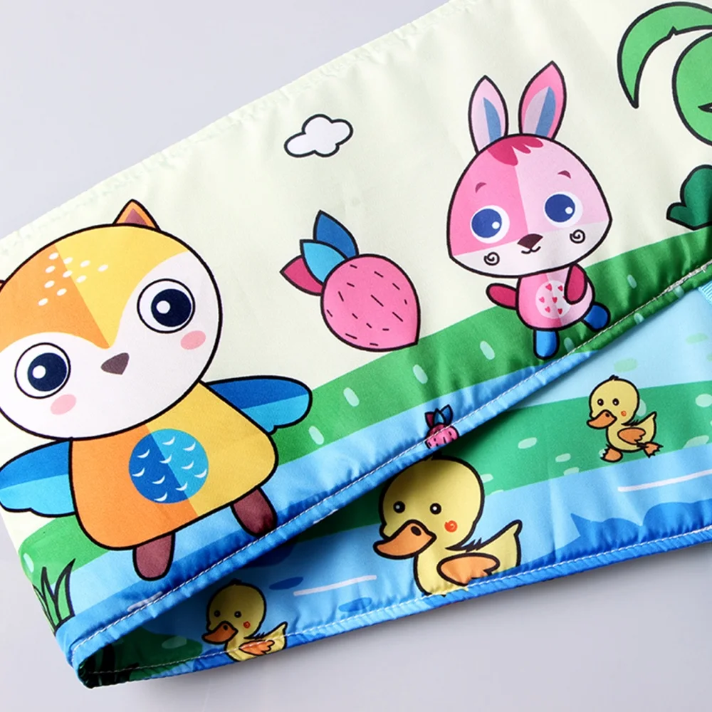 Baby Soft Cloth Book Double-Sided Crib Bumper Cloth Book High Contrast Crinkle Washable Tummy Time Book Toys for Infant Toddlers