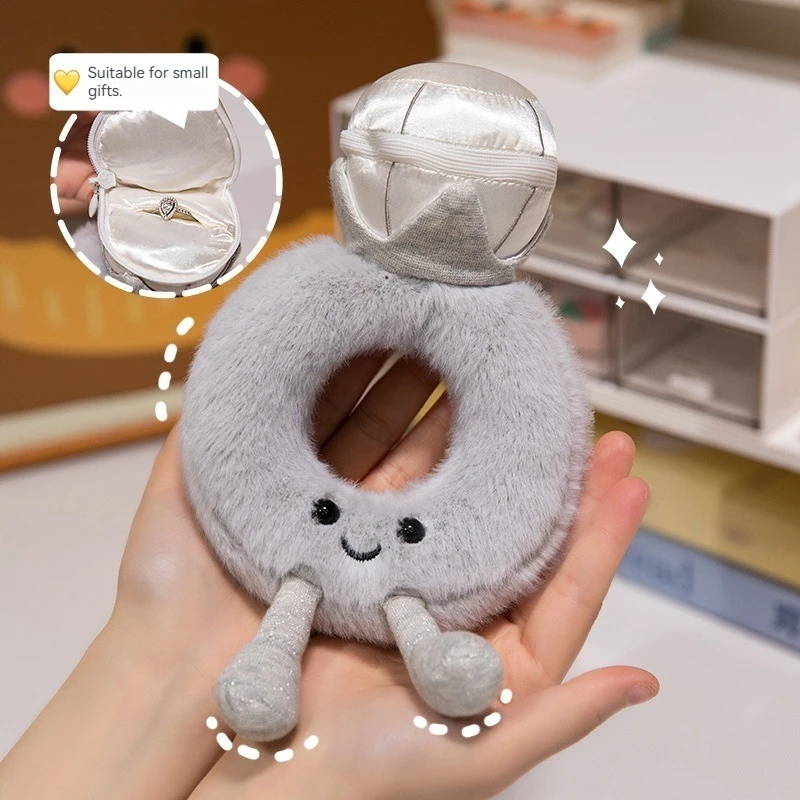 Bouquet de fleurs en peluche JC, bouquet de fleurs mélangées en peluche, mignon bouquet de fleurs souriantes, bague de fiançailles, cadeau de la Saint-Valentin, cadeau de mariage pour couple