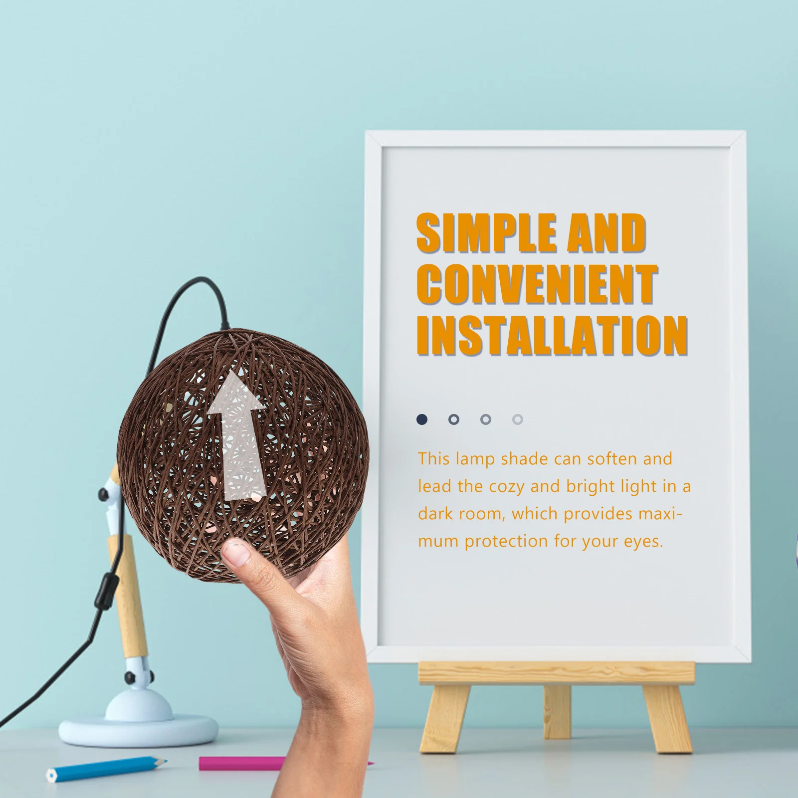 Lampadario paralume lampada fai da te ornamento Chic paralume antipolvere Decor Indoor Rattan Ball Light Shell Hanging soffitto