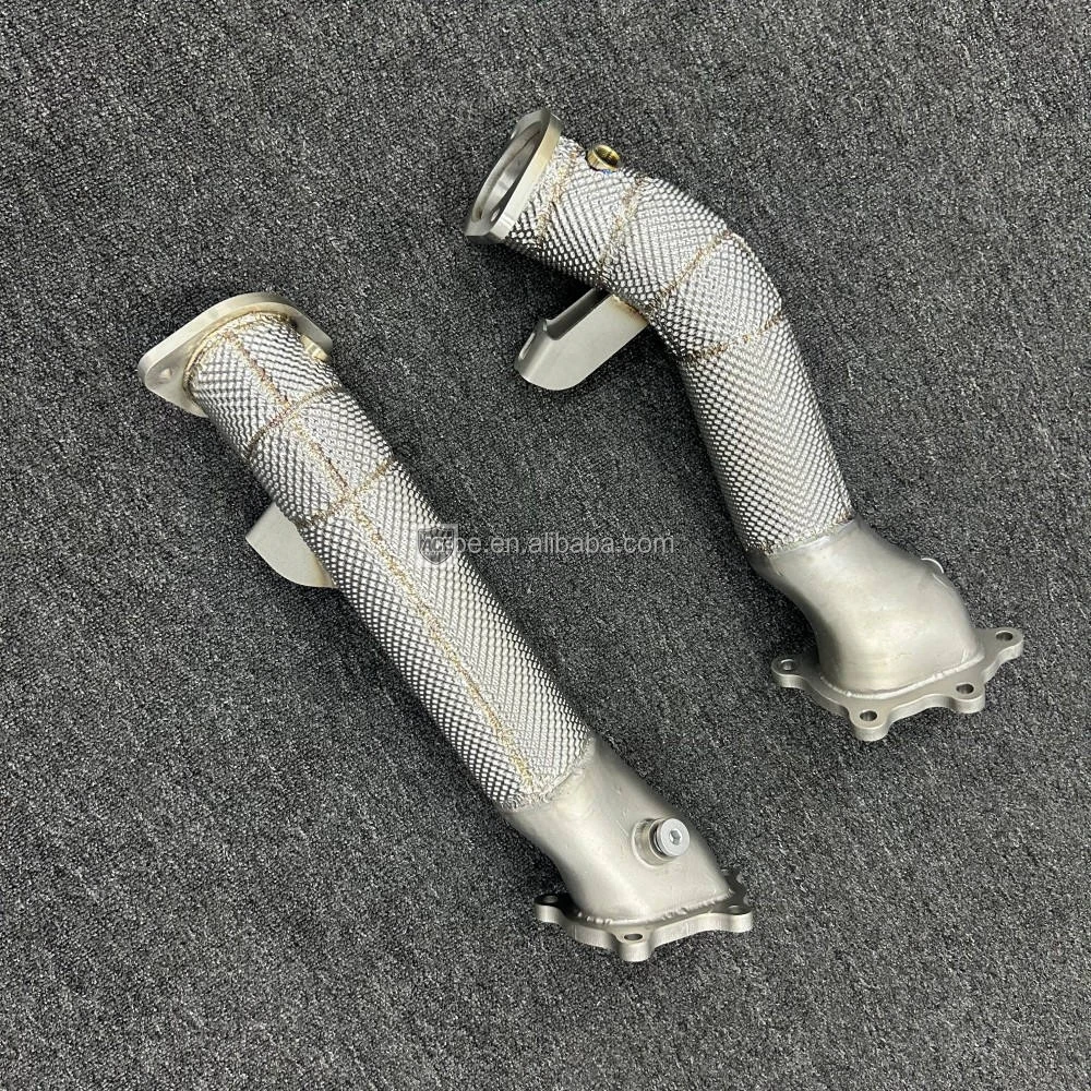 ACE Custom Turbo Downpipe für Nissan GTR/GT-R R34/R35 3.8TT 2008-2024 Sport-Header mit Hitzeschutz und Durchgangsrohren – Detail 9