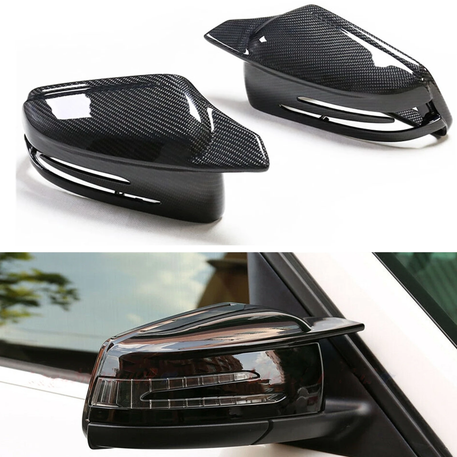 Carbon Fiber Mirror Cover Cap Rear View Cover For Mercedes Benz W204 W176 W204 W212 W221 W177 CLS W218 GLK X204