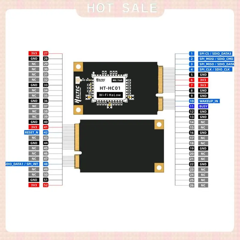 Entrega 24 horas H ELTEC AUTOMATION HT-HC01P Wifi Halow Module Mini Interface Pcie Integrar com Rede Ethernet Wi-Fi Tradicional
