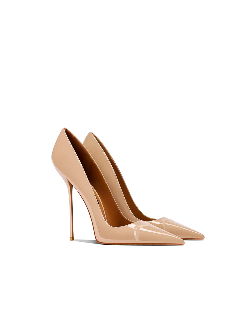 Spring new pointed shallow mouth patent leather sexy fine order shoes for banquets, large size small size high heels women shoes