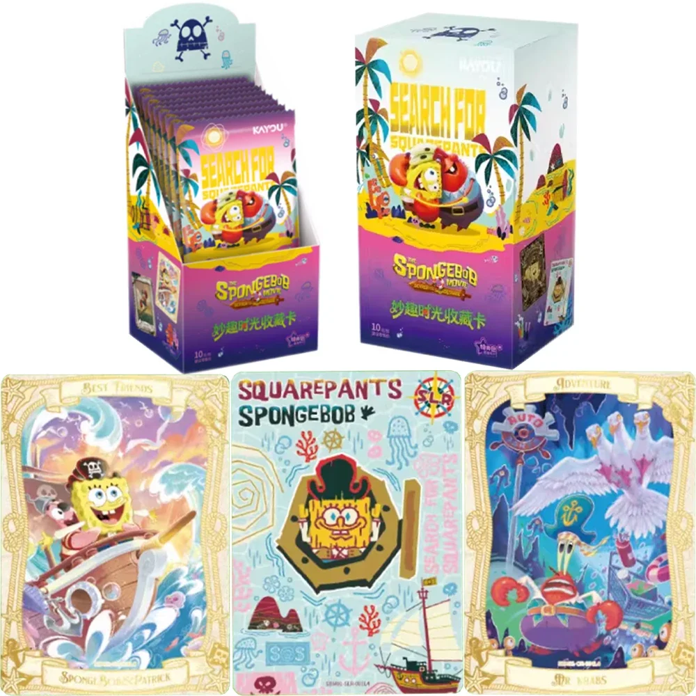 KAYOU Genuine SpongeBob SquarePants Card Special Bonus Package Chasing The Waves Together Movie Theme Collectible Card Toy Gift