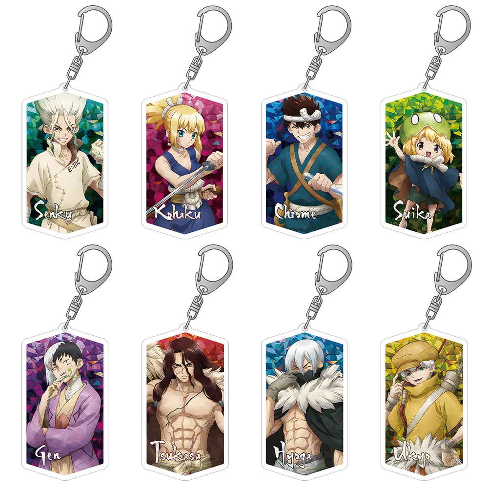 Dr.STONE TV Anime Toy Kohaku Chrome Kinro Senku Ishigami Ginro Suika Gen Asagiri Ukyo Saionji Acrylic keychain cute Bag pendant