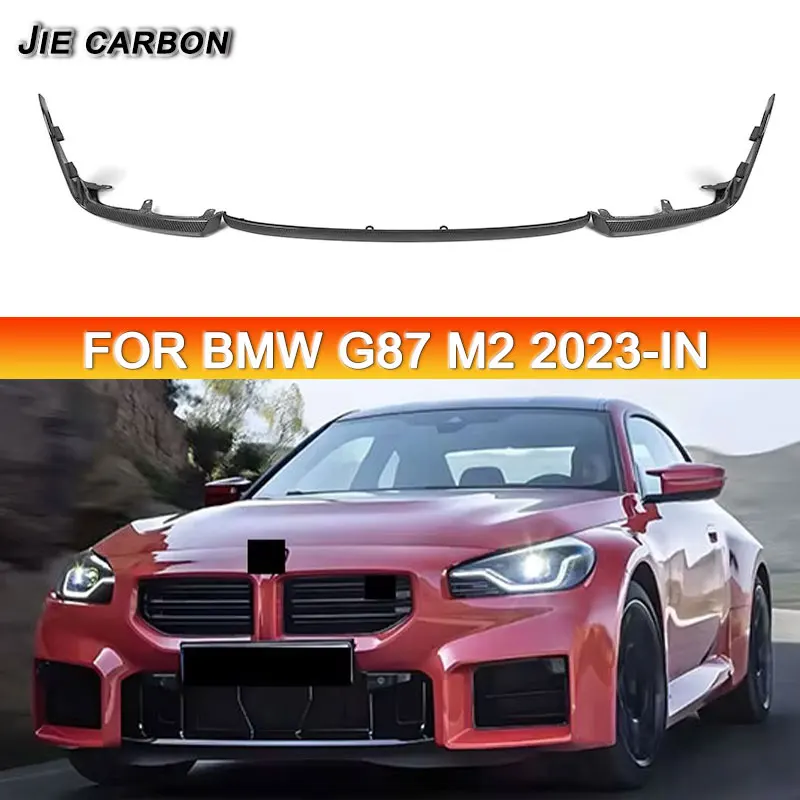 For BMW G87 M2 2023-IN Carbon Fiber High Quality Front Bumper Lip Chin Diffuser Shield Spoiler Splitter